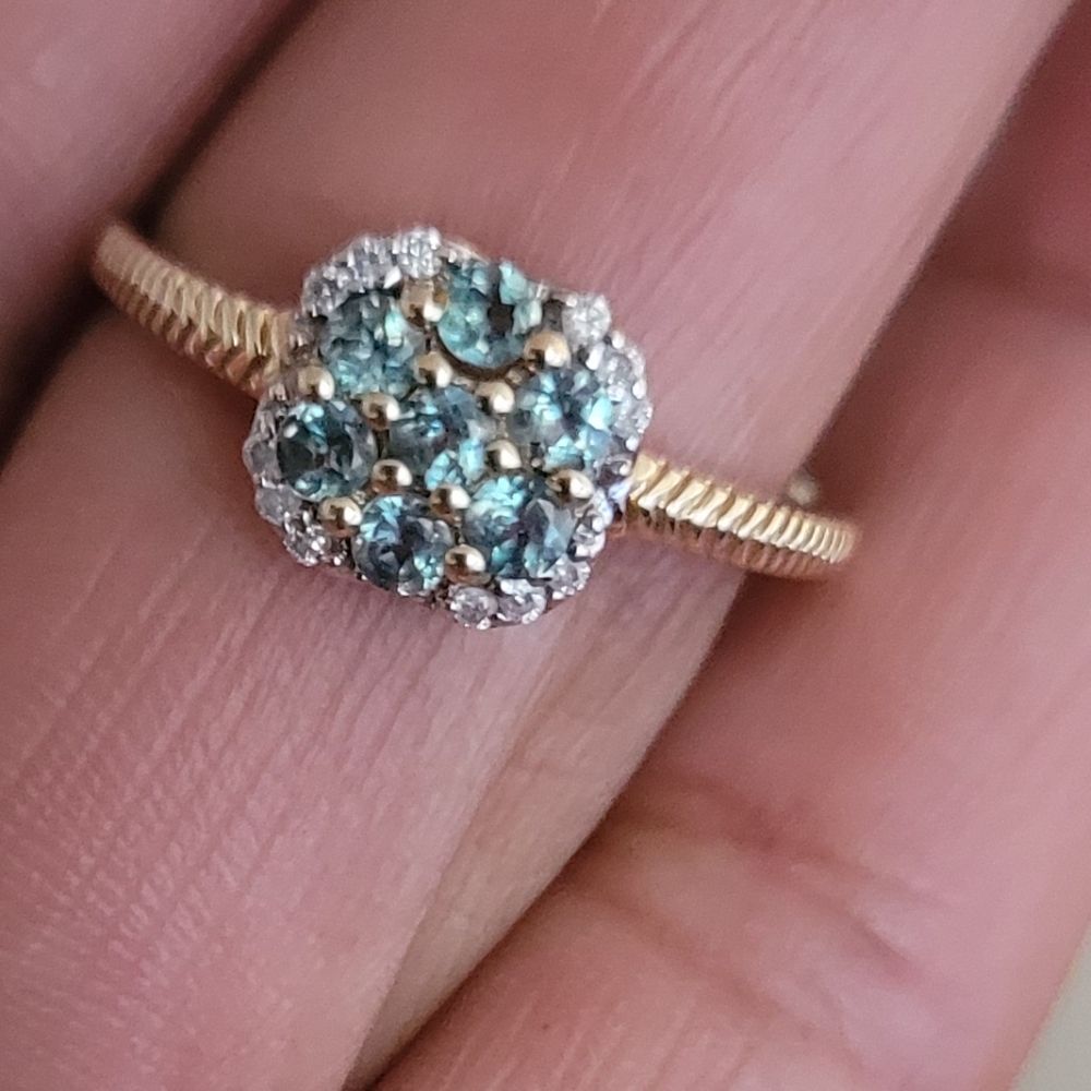 Rare New 14k Orissa  Alexandrite Diamond Halo Engagment Ring